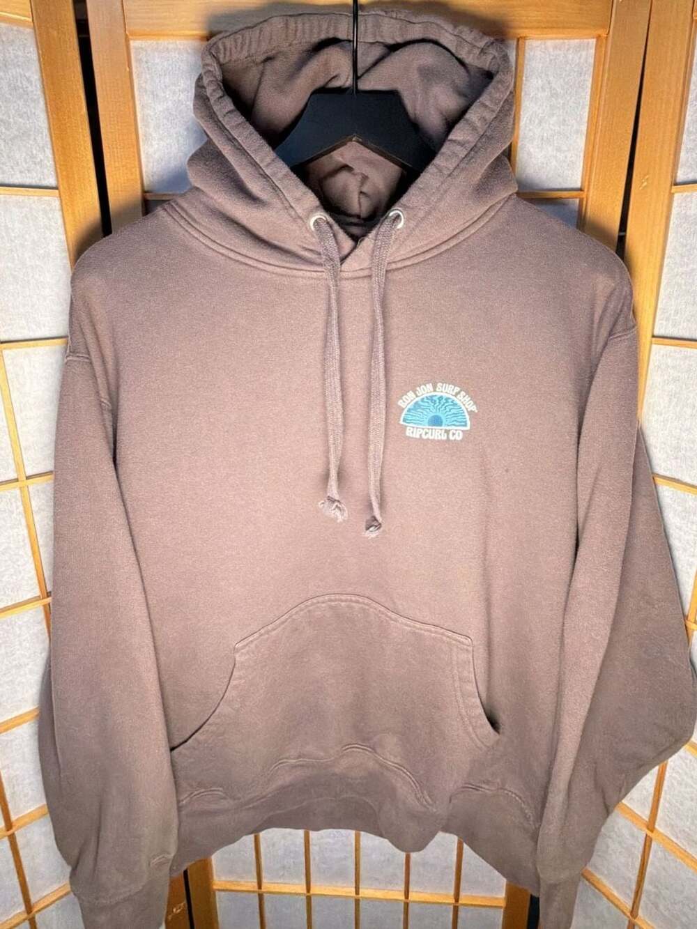 Rip Curl Ron Jon Surf Shop Hoodie Size M Brown Graphic Pullover